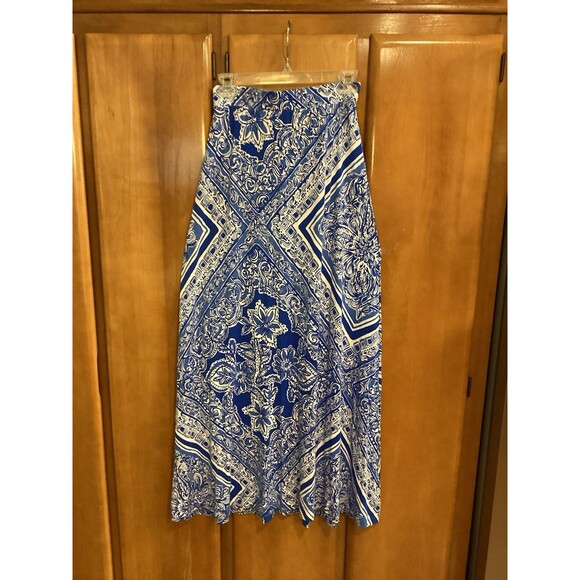Lilly Pulitzer Marnie Maxi Skirt Blue Crush Stretchy Pull On Sz XS Chinoiserie - Picture 2 of 10